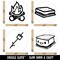 Campfire S'mores Marshmallow Camping Treats Rubber Stamp Set for Stamping Crafting Planners